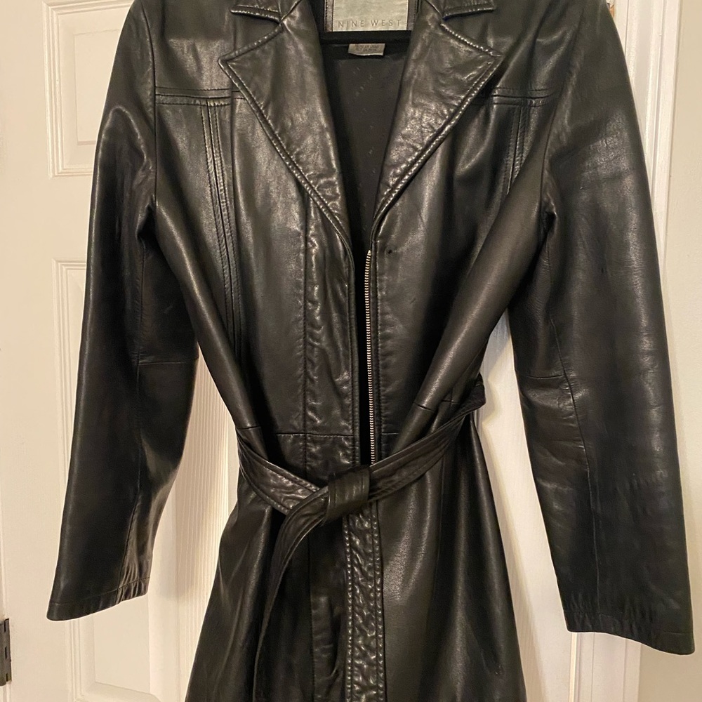 Nine West Soft Leather belted Jacket , good condition